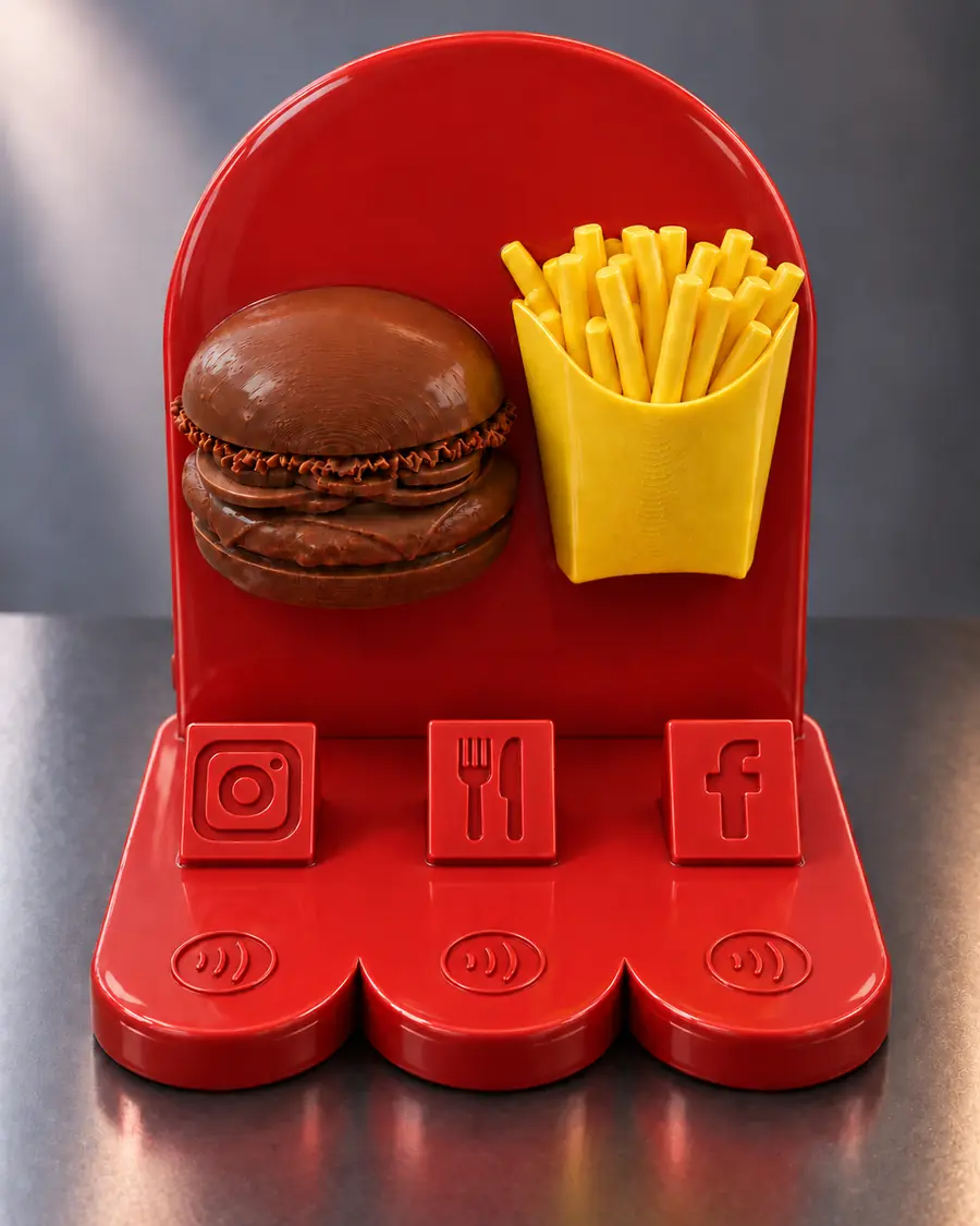 Hamburger ve patates temalı TapLenx standı